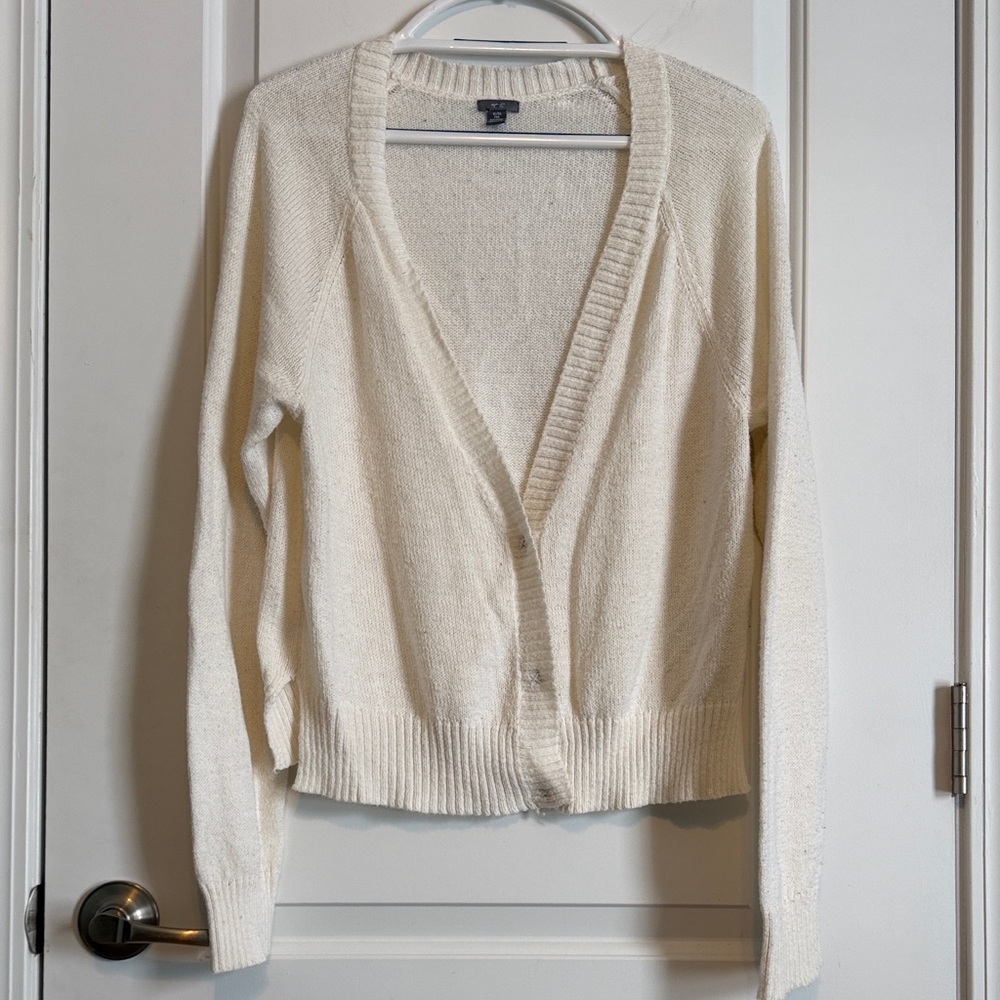 Aerie Cream Thin Cardigan Sweater